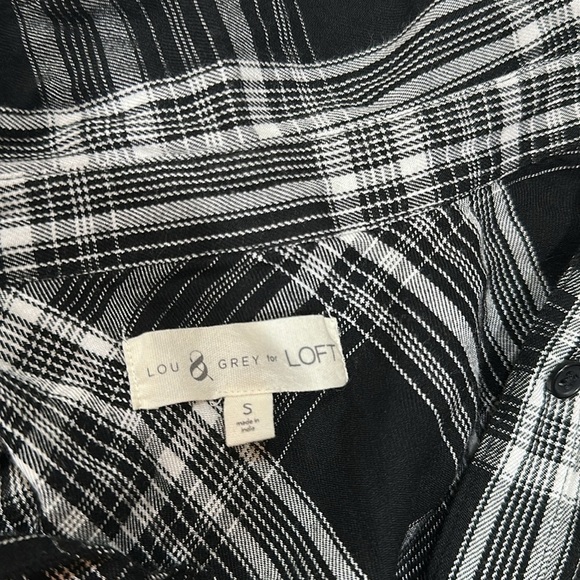 Lou & Grey by Loft Plaid Black and White Women's Dress size small - Picture 6 of 8